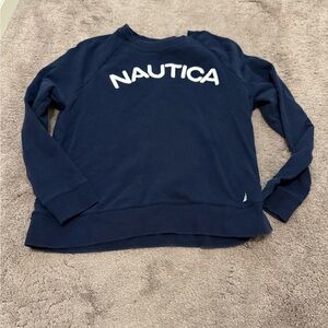 Nautica Dark Blue Crewneck with White Lettering